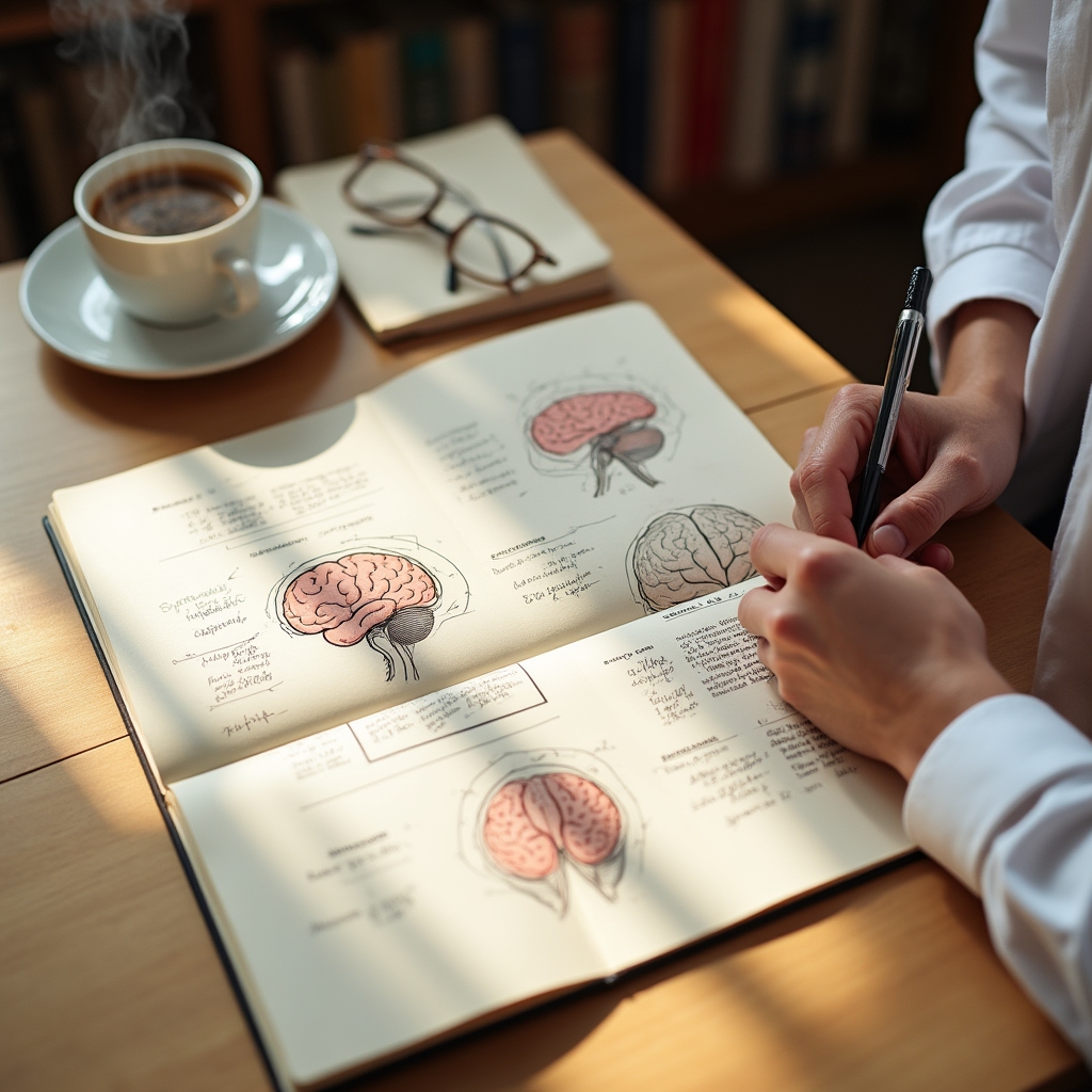 Rappresentazione visiva della ricerca scientifica sull'affaticamento decisionale e il cervello umano