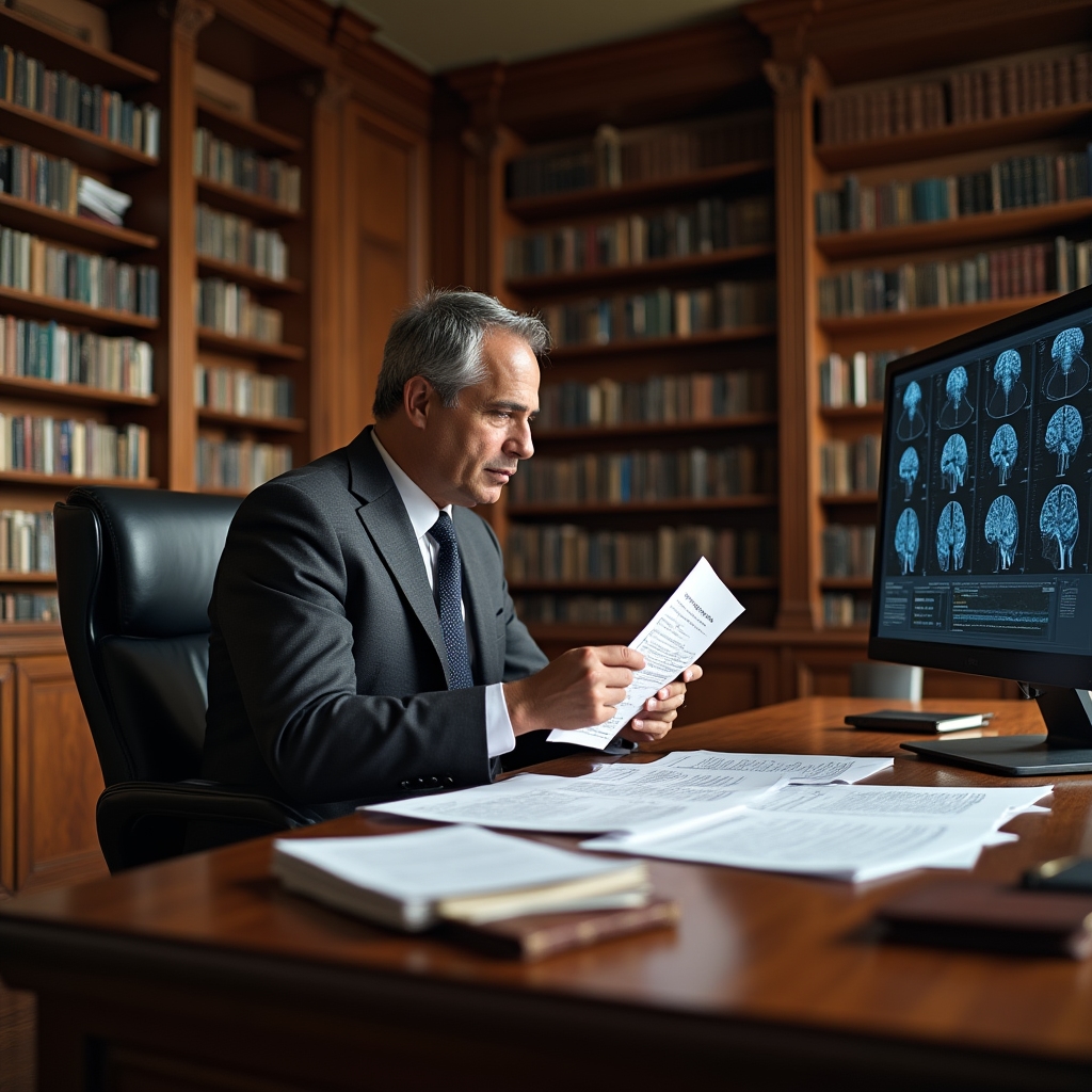 Ricercatore che analizza dati di neuroimaging relativi alla privazione del sonno e al controllo degli impulsi